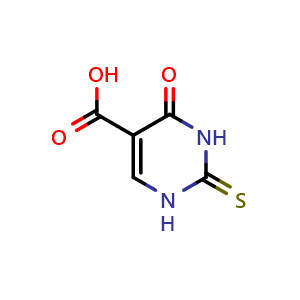 Chemical structure of 5-carboxy-2-thio-uracil , CAS 23945-50-8, AChemBlock X186268