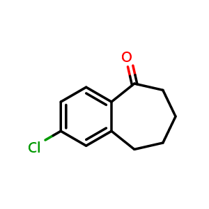 Chemical structure of 2-chloro-6,7,8,9-tetrahydro-5H-benzocycloheptene-5-one , CAS 24127-36-4, AChemBlock X186272