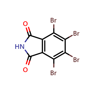 Chemical structure of 4,5,6,7-tetrabromoisoindole-1,3-dione , CAS 24407-32-7, AChemBlock X186279