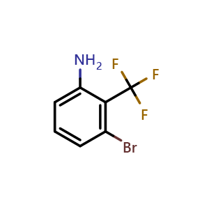 Chemical structure of 3-Bromo-2-(trifluoromethyl)aniline , CAS 244246-71-7, AChemBlock X186282