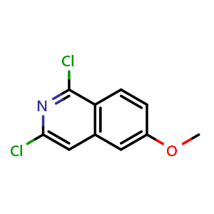 Chemical structure of 1,3-Dichloro-6-methoxyisoquinoline , CAS 24623-39-0, AChemBlock X186291