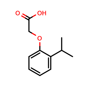 Chemical structure of 2-(2-isopropylphenoxy)acetic acid , CAS 25141-58-6, AChemBlock X186300