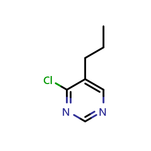 Chemical structure of 4-chloro-5-propylpyrimidine , CAS 25199-00-2, AChemBlock X186302
