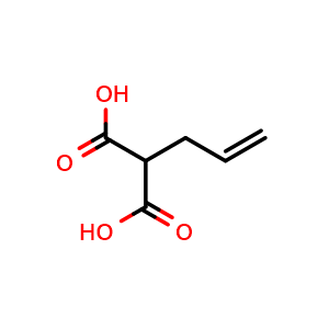 Chemical structure of 2-prop-2-enylpropanedioic acid , CAS 2583-25-7, AChemBlock X186319