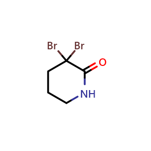 Chemical structure of 3,3-dibromo-2-piperidone , CAS 26228-95-5, AChemBlock X186328