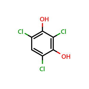 Chemical structure of 2,4,6-trichlorobenzene-1,3-diol , CAS 26378-73-4, AChemBlock X186332