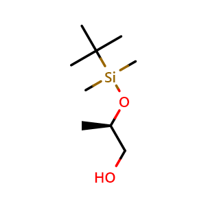 Chemical structure of (2R)-2-[(tert-butyldimethylsilyl)oxy]propan-1-ol , CAS 265309-82-8, AChemBlock X186336
