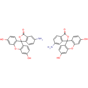 Chemical structure of 5(6)-Aminofluorescein , CAS 27599-63-9, AChemBlock X186346