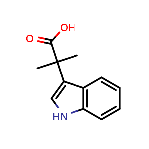 Chemical structure of 2-(1H-Indol-3-yl)-2-methyl-propionicacid , CAS 2770-92-5, AChemBlock X186351