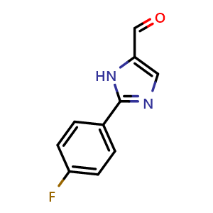 Chemical structure of 2-(4-Fluorophenyl)-1H-imidazole-5-carboxaldehyde , CAS 279251-17-1, AChemBlock X186354