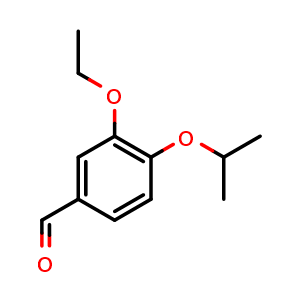 Chemical structure of 4-isopropoxy-5-ethoxy-benzaldehyde , CAS 284044-35-5, AChemBlock X186365