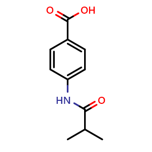 Chemical structure of 4-isobutyramidobenzoic acid , CAS 28547-07-1, AChemBlock X186371
