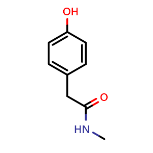 Chemical structure of N-methyl-4'-hydroxy-benzeneacetamide , CAS 29121-34-4, AChemBlock X186376