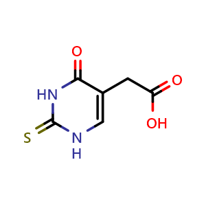 Chemical structure of 1,2,3,4-Tetrahydro-4-oxo-2-thioxo-5-pyrimidineacetic acid , CAS 29571-43-5, AChemBlock X186381