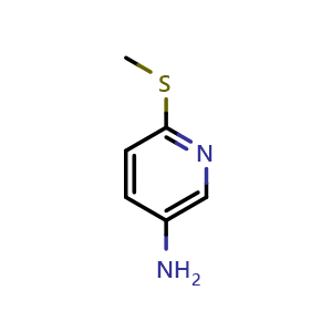 Chemical structure of 5-amino-2-(methylthio)pyridine , CAS 29958-08-5, AChemBlock X186385