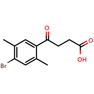 Chemical structure of 4-(4-bromo-2,5-dimethyl-phenyl)4-oxo-butanoic acid , CAS 30098-34-1, AChemBlock X186391