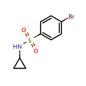 Chemical structure of N-Cyclopropyl 4-bromobenzenesulfonamide , CAS 331950-30-2, AChemBlock X186428