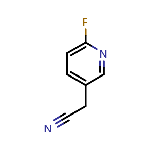 Chemical structure of 3-Pyridineacetonitrile,6-fluoro- , CAS 337965-61-4, AChemBlock X186440