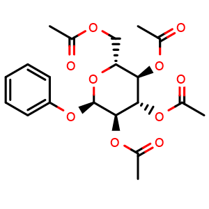 Chemical structure of phenyl 2,3,4,5-tetra-o-acetyl-alpha-d-glucopyranoside , CAS 3427-45-0, AChemBlock X186451