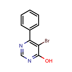 Chemical structure of 5-Bromo-6-phenyl-4-pyrimidinol , CAS 3438-53-7, AChemBlock X186455