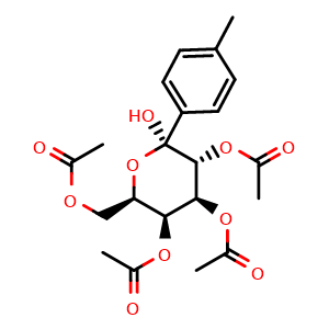 Chemical structure of p-tolyl-(tetra-O-acetyl-alpha-D-galactopyranoside) , CAS 3520-64-7, AChemBlock X186471