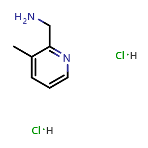 Chemical structure of (3-methylpyridin-2-yl)methanamine dihydrochloride , CAS 357288-02-9, AChemBlock X186481
