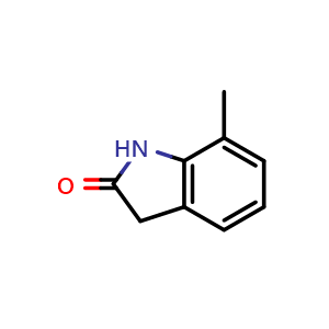 Chemical structure of 7-Methylindolin-2-one , CAS 3680-28-2, AChemBlock X186494