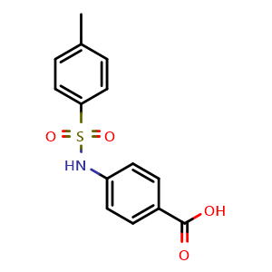 Chemical structure of N-tosyl-p-aminobenzoic acid , CAS 37028-85-6, AChemBlock X186496