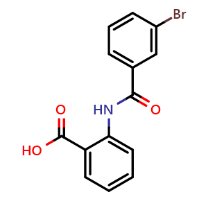 Chemical structure of 2-[(3-Bromobenzoyl)amino]benzoic acid , CAS 404376-07-4, AChemBlock X186549