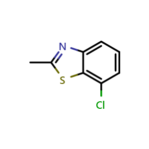 Chemical structure of 7-chloro-2-methylbenzothiazole , CAS 4146-25-2, AChemBlock X186564