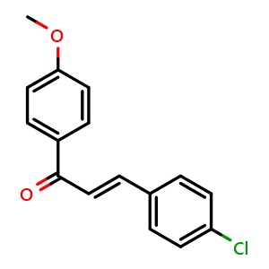 Chemical structure of (E)-1-(4-Methoxyphenyl)-3-(4-chlorophenyl)-2-propene-1-one , CAS 41564-68-5, AChemBlock X186565