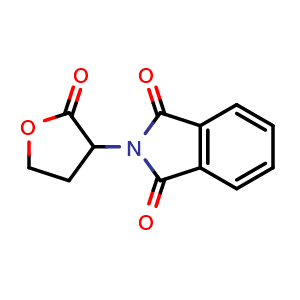 Chemical structure of 2-(2-oxotetrahydrofuran-3-yl)-1H-isoindole-1,3(2H)-dione , CAS 42473-02-9, AChemBlock X186574
