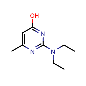 Chemical structure of 2-(Diethylamino)-6-methylpyrimidin-4-ol , CAS 42487-72-9, AChemBlock X186575