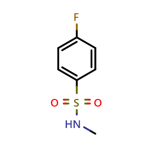 Chemical structure of N-Methyl 4-fluorobenzenesulfonamide , CAS 433-14-7, AChemBlock X186582