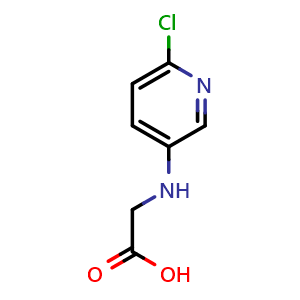 Chemical structure of N-(6-chloro-3-pyridinyl)Glycine , CAS 478361-23-8, AChemBlock X186606