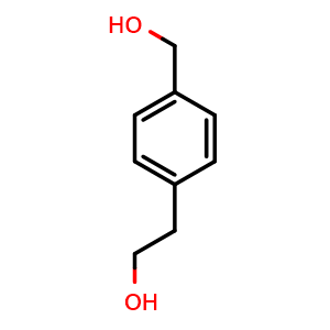 Chemical structure of 1-(hydroxymethyl)-4-(2-hydroxyethyl)benzene , CAS 4866-85-7, AChemBlock X186611