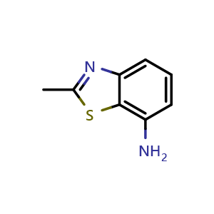 Chemical structure of 2-methyl-benzothiazol-7-ylamine , CAS 5036-87-3, AChemBlock X186625