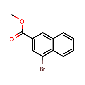 Chemical structure of methyl 1-bromo-3-naphthoate , CAS 5043-29-8, AChemBlock X186627