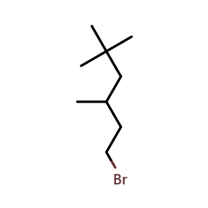 Chemical structure of 1-bromo-3,5,5-trimethylhexane , CAS 50915-80-5, AChemBlock X186631