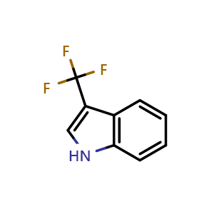 Chemical structure of 3-Trifluoromethyl-1H-indole , CAS 51310-55-5, AChemBlock X186640