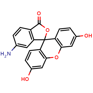 Chemical structure of 6-Aminofluorescein , CAS 51649-83-3, AChemBlock X186645