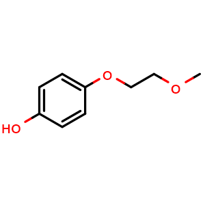 Chemical structure of 4-(2-Methoxy-ethoxy)-phenol , CAS 51980-60-0, AChemBlock X186648