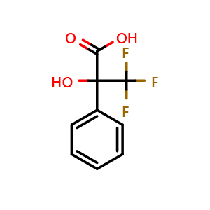 Chemical structure of Benzeneacetic acid, a-hydroxy-a-(trifluoromethyl)- , CAS 55519-22-7, AChemBlock X186688