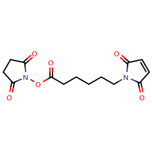Chemical structure of N-Succinimidyl 6-maleimidohexanoate , CAS 55750-63-5, AChemBlock X186689