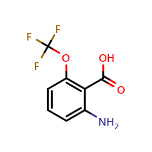 Chemical structure of 2-amino-6-(trifluoromethoxy)benzoicacid , CAS 561304-48-1, AChemBlock X186693
