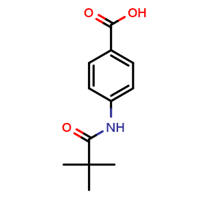 Chemical structure of 4-(2,2-Dimethylpropionylamino)benzoic acid , CAS 56619-97-7, AChemBlock X186701