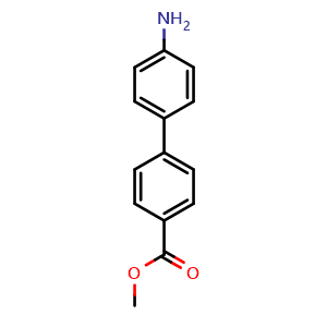 Chemical structure of methyl 4'-aminobiphenyl-4-carboxylate , CAS 5730-76-7, AChemBlock X186711
