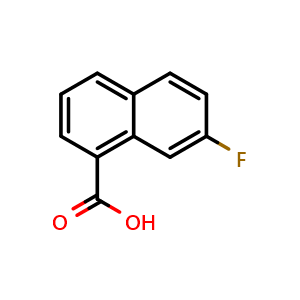 Chemical structure of 7-fluoronaphthalene-1-carboxylic acid , CAS 575-06-4, AChemBlock X186716