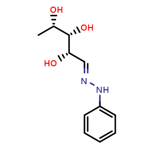 Chemical structure of 5-Deoxy-L-arabinose phenylhydrazone , CAS 59245-36-2, AChemBlock X186733