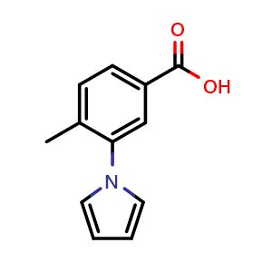 Chemical structure of 4-Methyl-3-(1H-pyrrol-1-yl)benzoicacid , CAS 593272-75-4, AChemBlock X186735